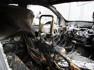 В центре Днепропетровска сгорели 3 автомобиля