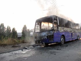 Возле Кайдацкого моста сгорел автобус 